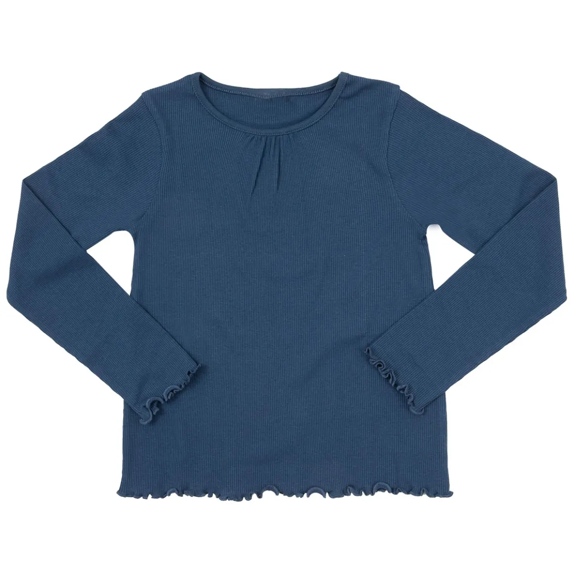 T-shirt basic manica lunga bimba blu costina