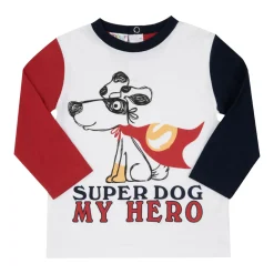 T-shirt bimbo colorblock con stampa