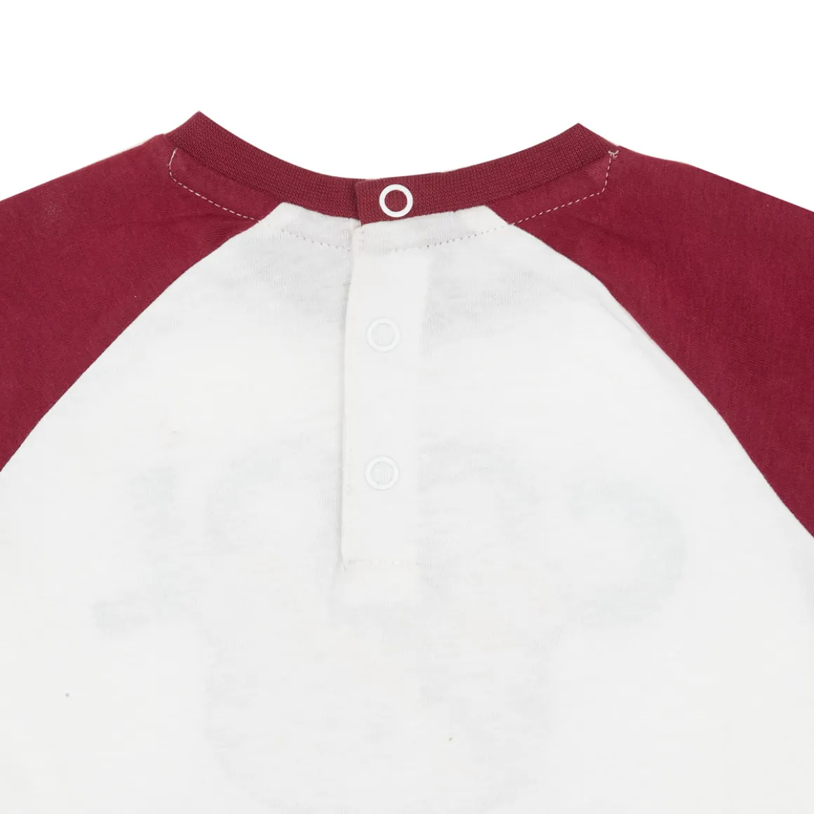 T-shirt jersey raglan bimbo bicolor panna/rosso