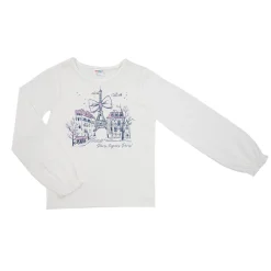 T-shirt manica lunga bimba bianca “paris”