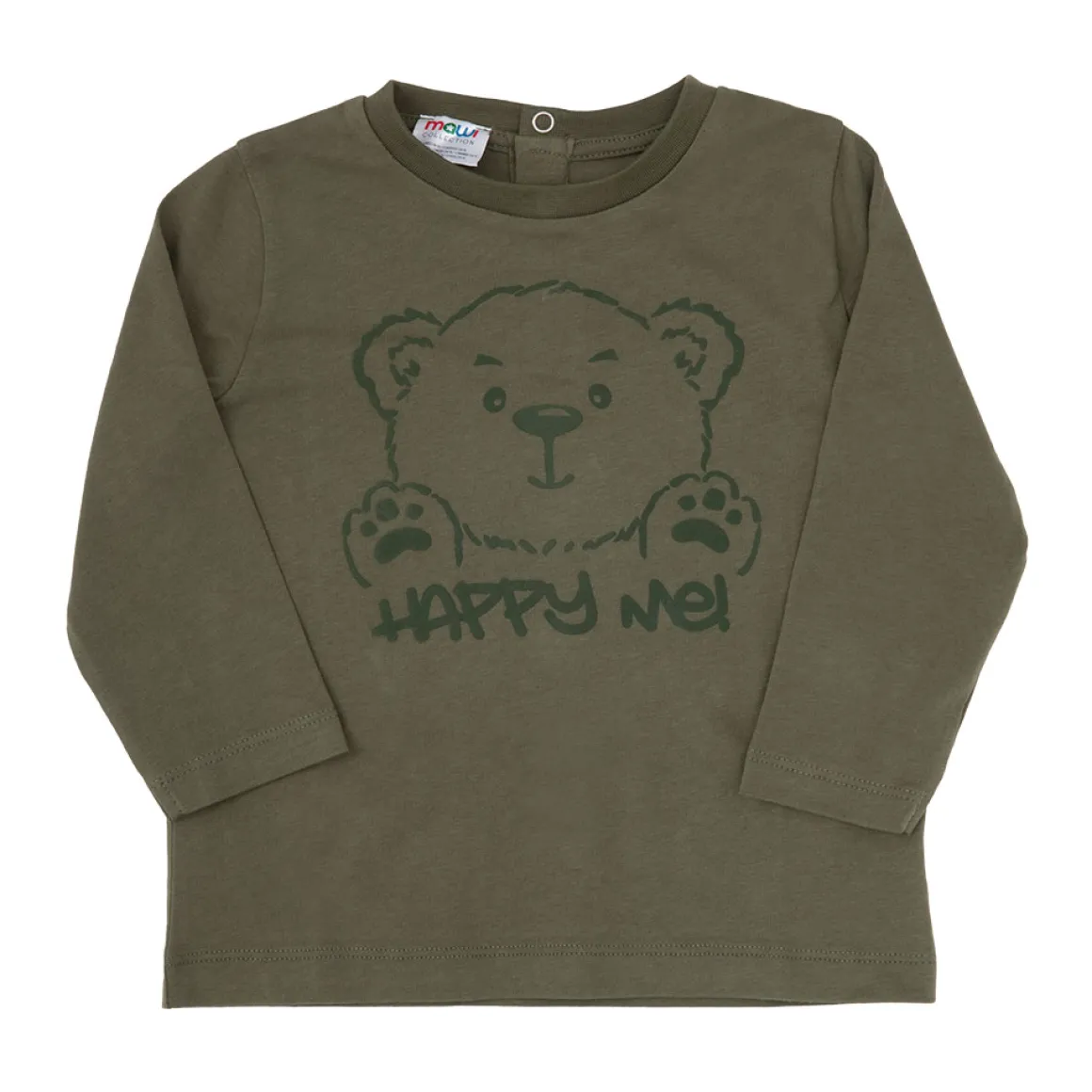 T-shirt manica lunga bimbo verde stampata