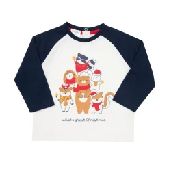 T-shirt manica lunga bimbo bicolor christmas