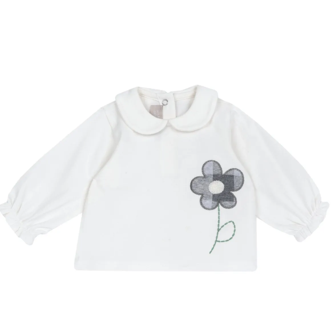 T.shirt manica lunga con fiore laterale – chicco