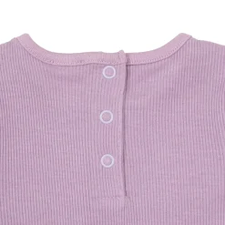 T-shirt manica lunga da bambina lilla costina