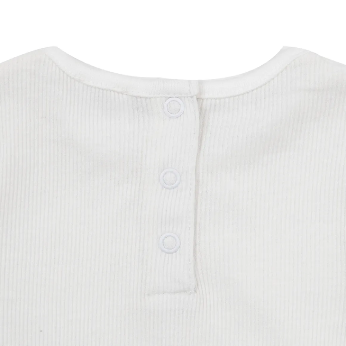 T-shirt manica lunga da bambina bianca costina