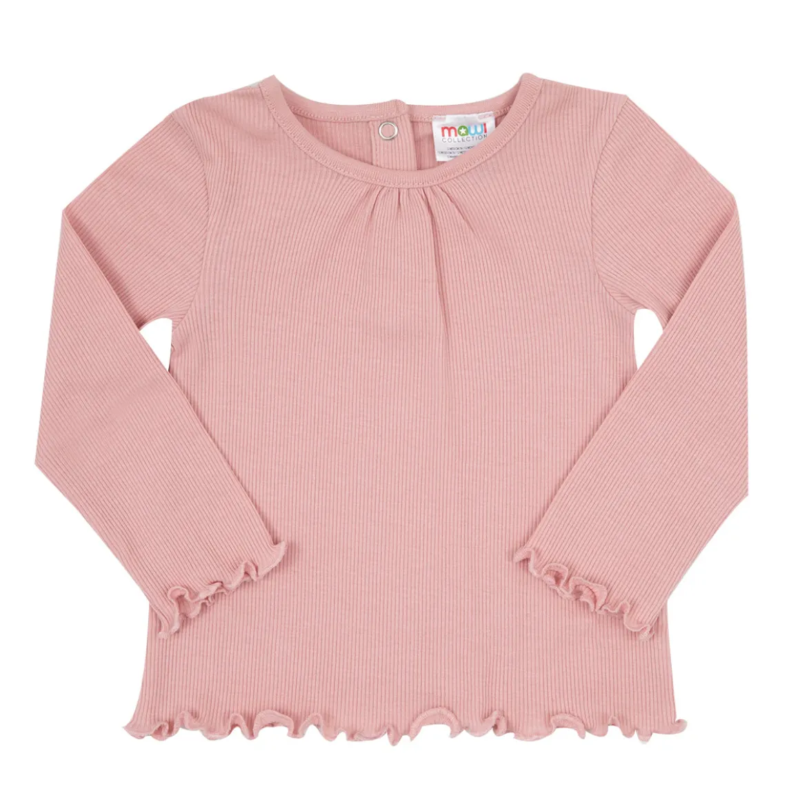 T-shirt manica lunga da bambina rosa costina