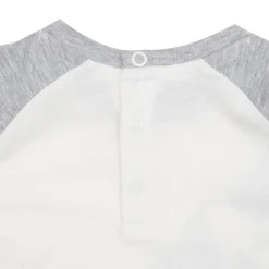 T-shirt maniche lunghe bimbo grigio/panna stampata