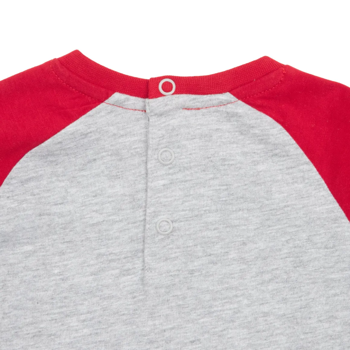 T-shirt maniche lunghe bimbo grigio/rosso stampata