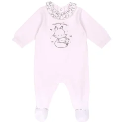 Tutina aperta entrogamba con colletto fiori e gattina – chicco