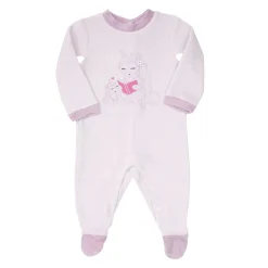 Tutina ciniglia bimba rosa chiaro stampata