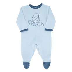 Tutina ciniglia bimbo azzurro chiaro stampata