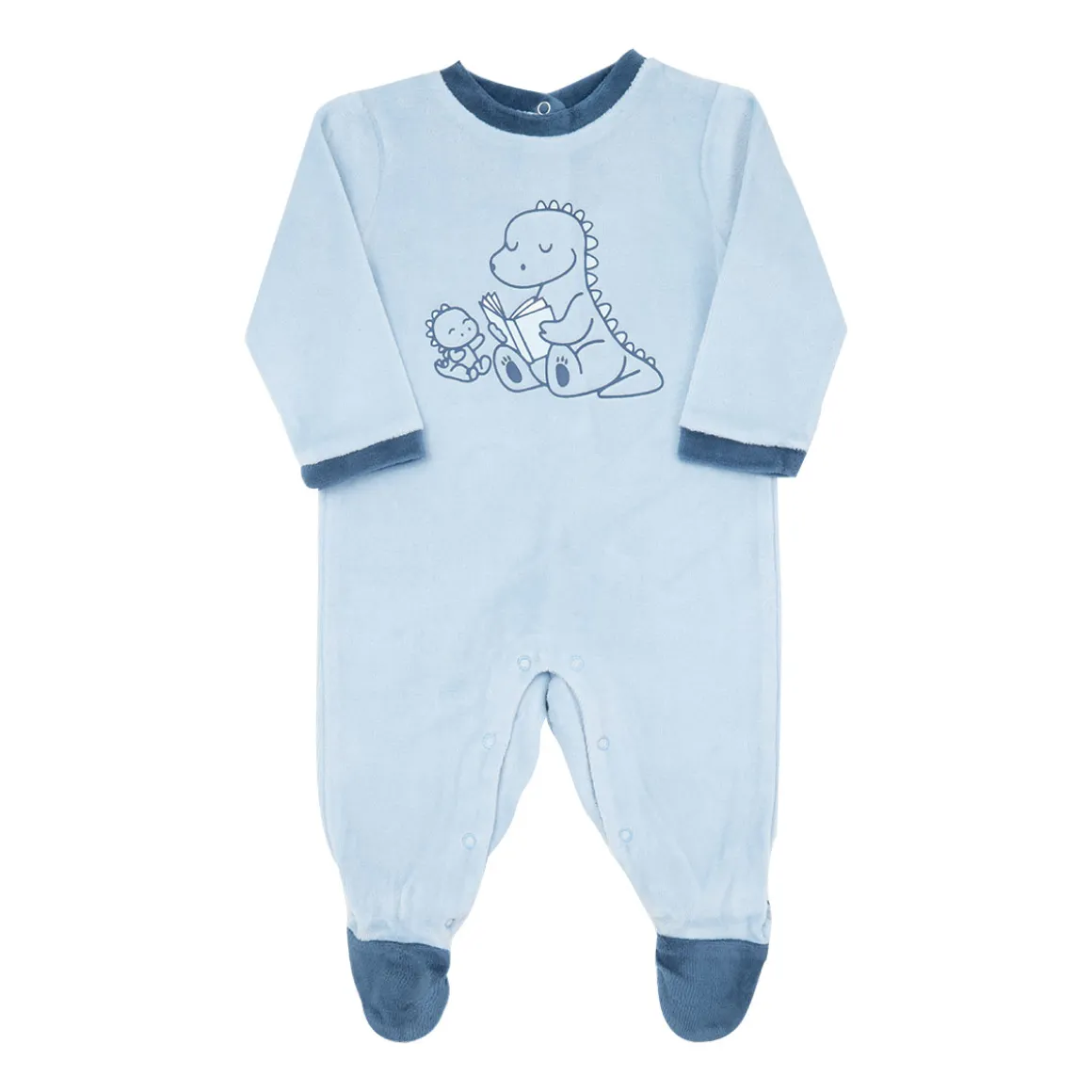 Tutina ciniglia bimbo azzurro chiaro stampata