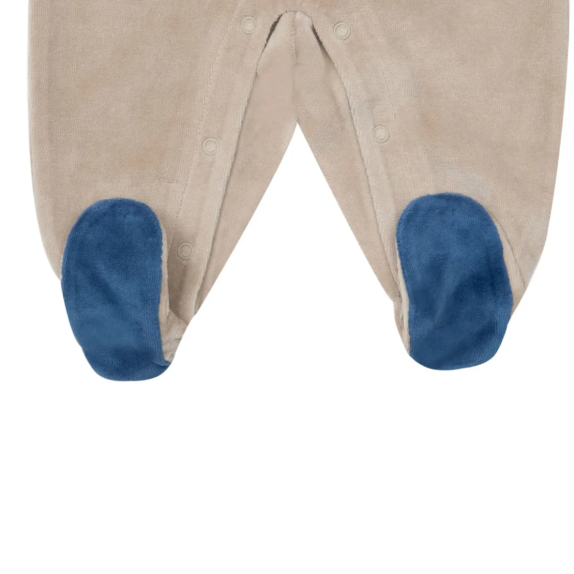 Tutina ciniglia bimbo beige con orsetto