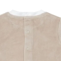 Tutina ciniglia bimbo beige con orsetto