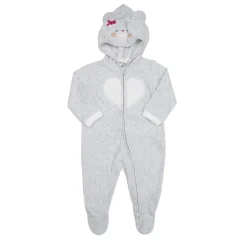 Tutina ciniglia con cappuccio bimba grigia “orsetto”