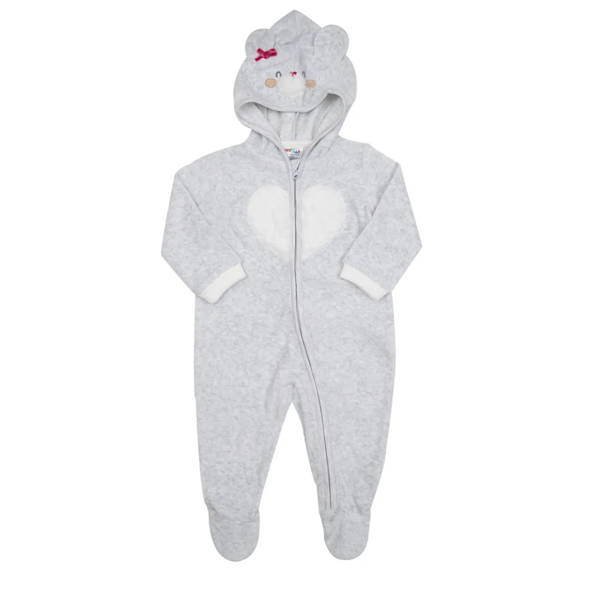 Tutina ciniglia con cappuccio bimba grigia “orsetto”