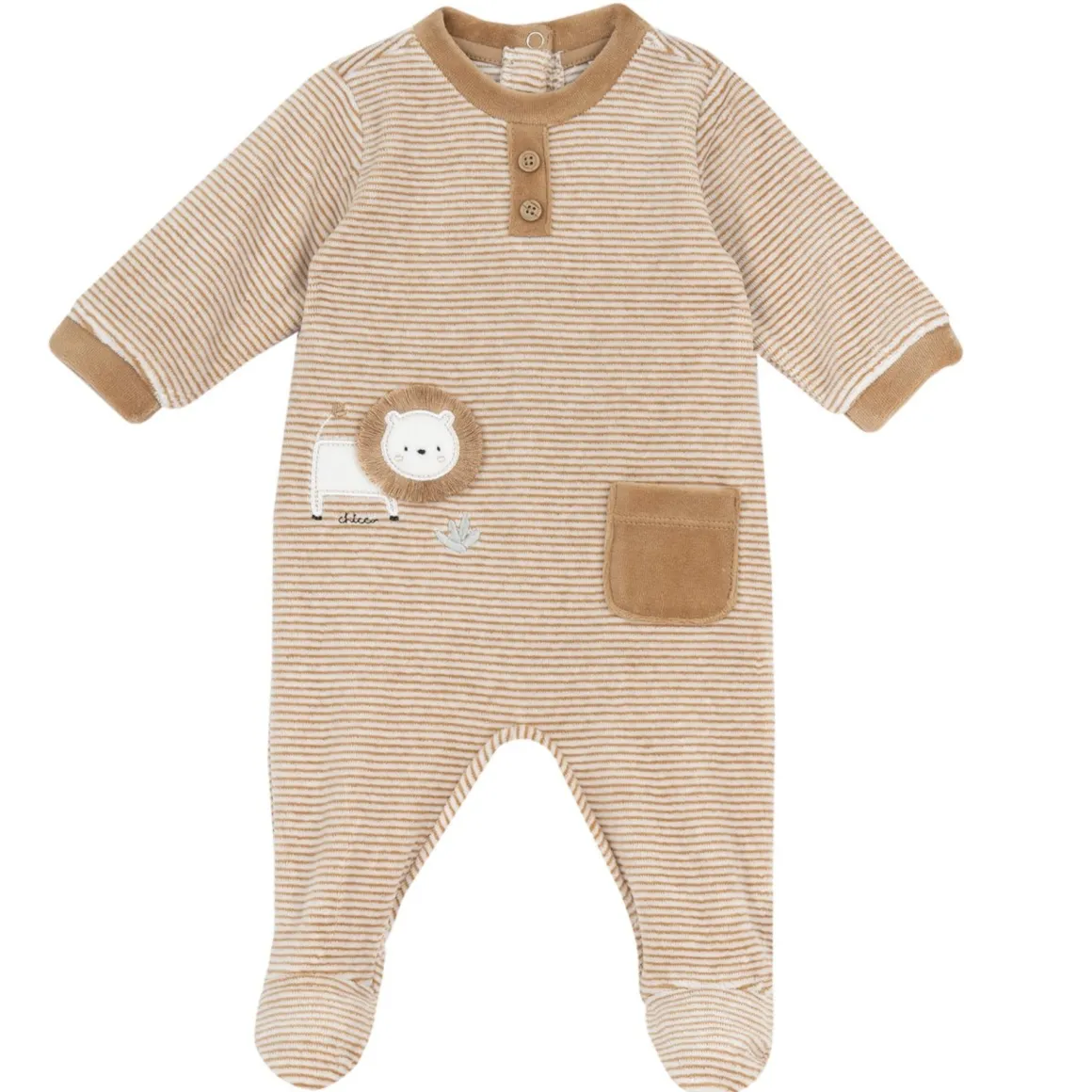 Tutina con apertura patello con leoncino e taschino – chicco