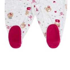 Tutina da bambina grigia “orsetti” apertura frontale