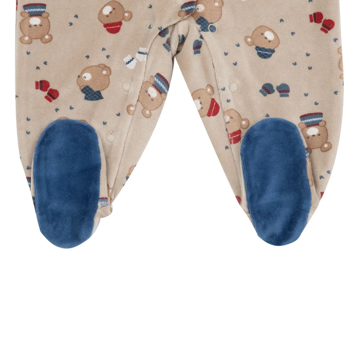 Tutina da bambino beige “orsetti” apertura frontale