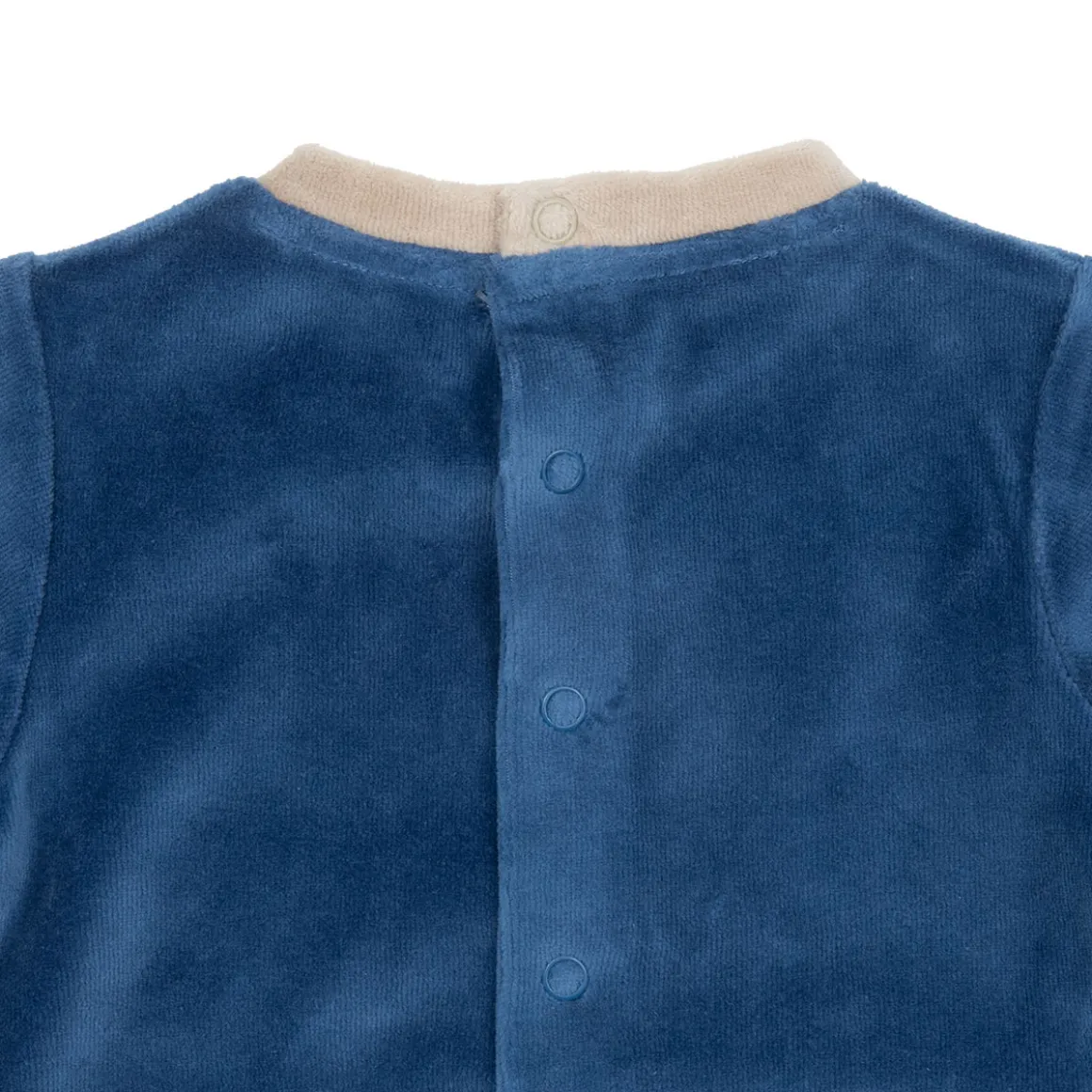 Tutina da bambino bicolor blue/marrone stampata
