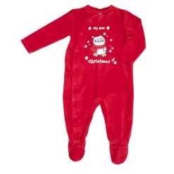 Tutina da bambino rosso “christmas” apertura frontale