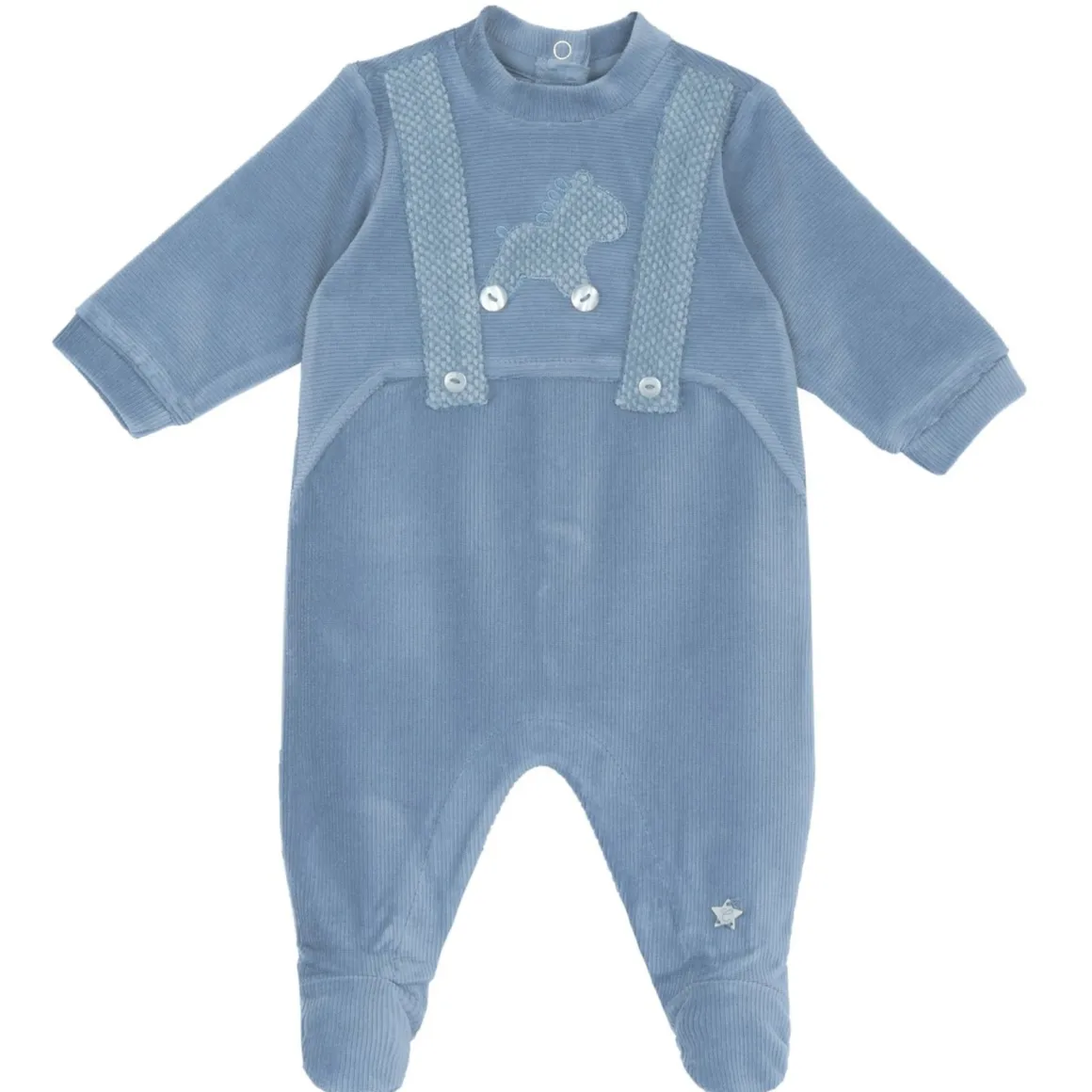 Tutina girocollo in ciniglia a coste con cavallino – chicco