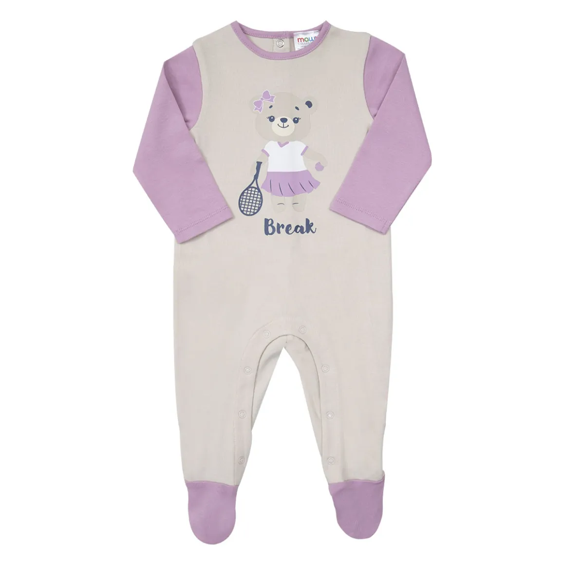 Tutina interlock bimba bicolor beige/lilla