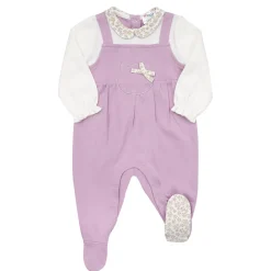 Tutina interlock bimba finta salopette lilla