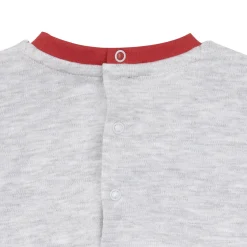 Tutina interlock bimbo bicolor grigio/rosso