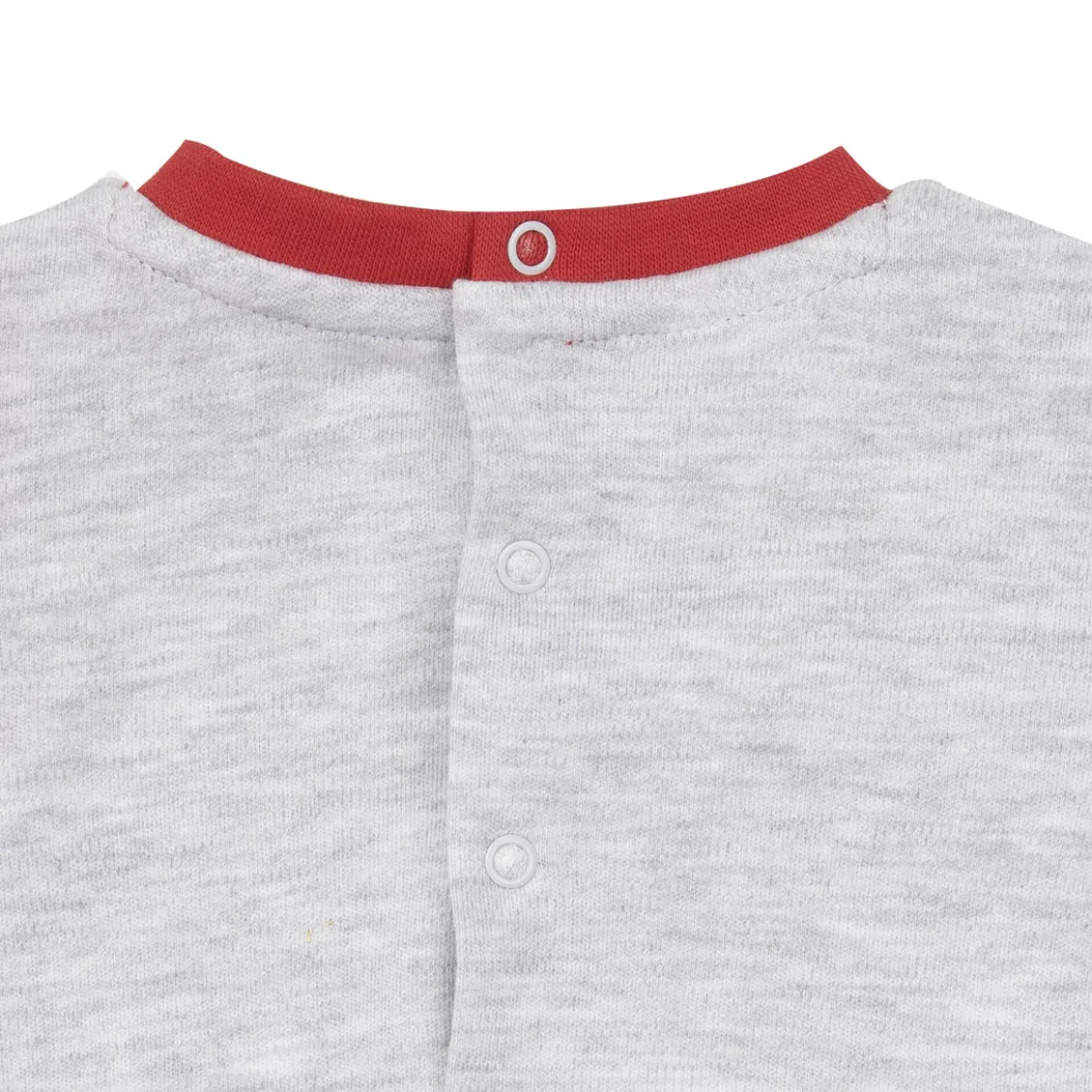 Tutina interlock bimbo bicolor grigio/rosso