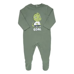 Tutina interlock bimbo verde stampata