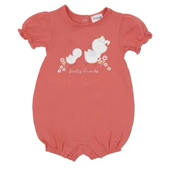 Tutina mezza manica pagliaccetto bimba corallo