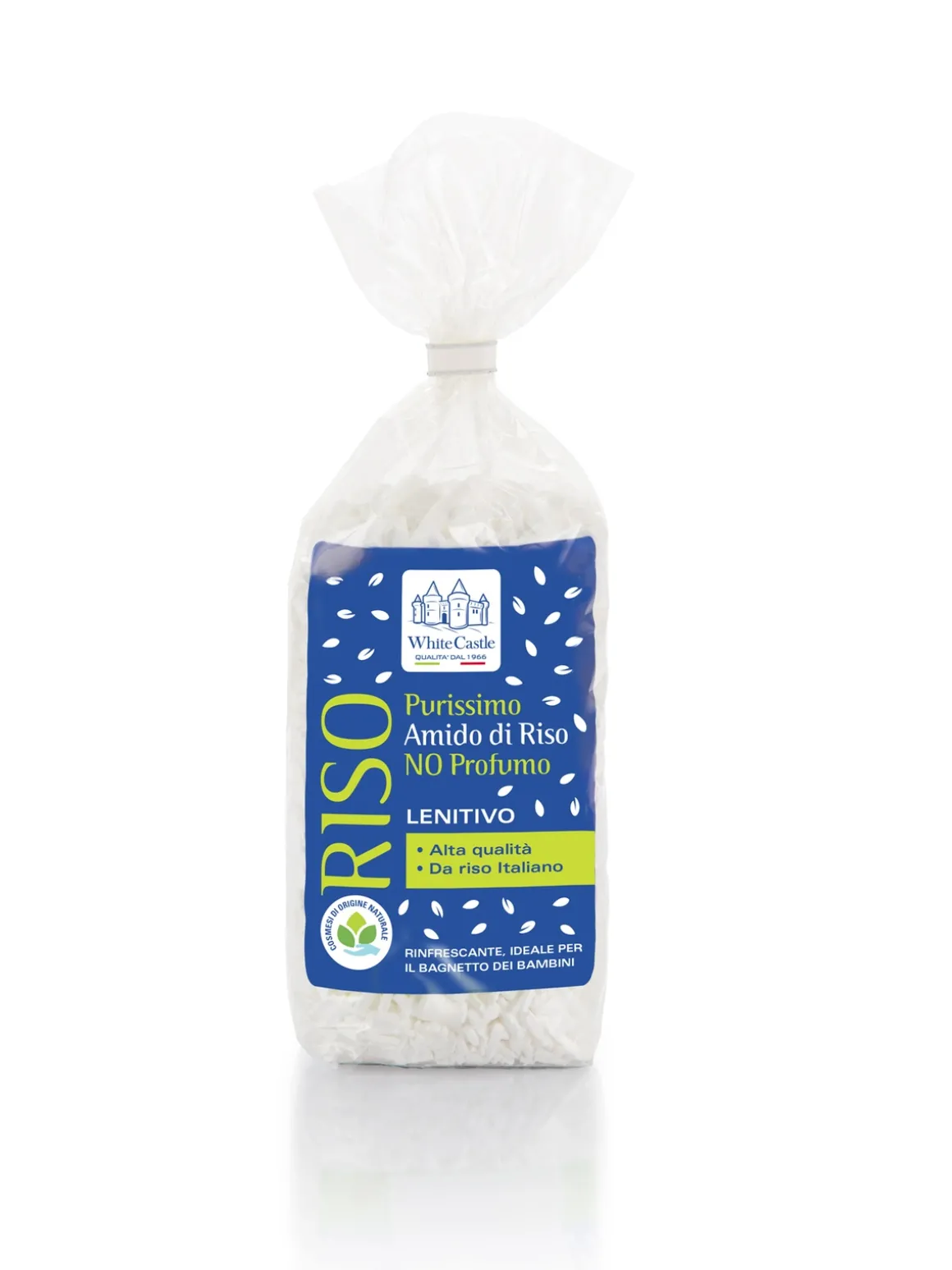 White castle amido di riso da bagno in sacchetto